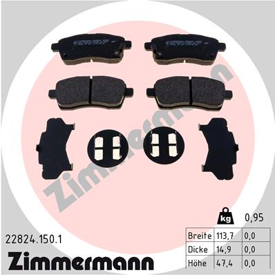 ZIMMERMANN ZIM22824.150.1 fékbetét készlet, tárcsafék