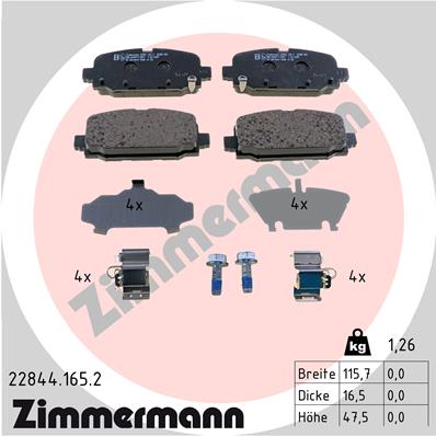 ZIMMERMANN ZIM22844.165.2 fékbetét készlet, tárcsafék