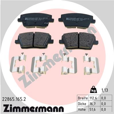 ZIMMERMANN ZIM22865.165.2 fékbetét készlet, tárcsafék