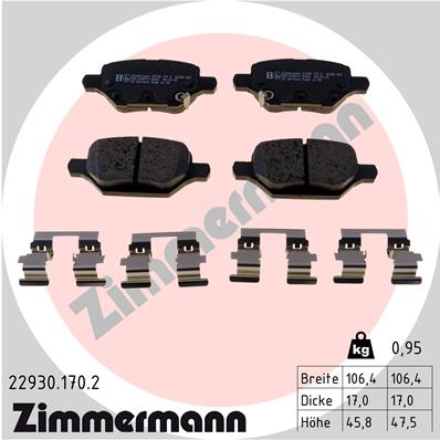 ZIMMERMANN ZIM22930.170.2 fékbetét készlet, tárcsafék