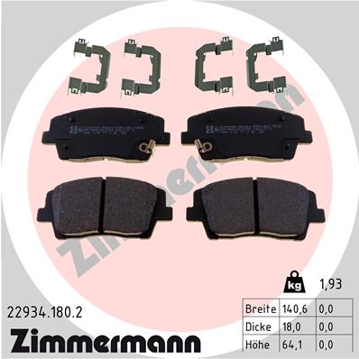 ZIMMERMANN ZIM22934.180.2 fékbetét készlet, tárcsafék