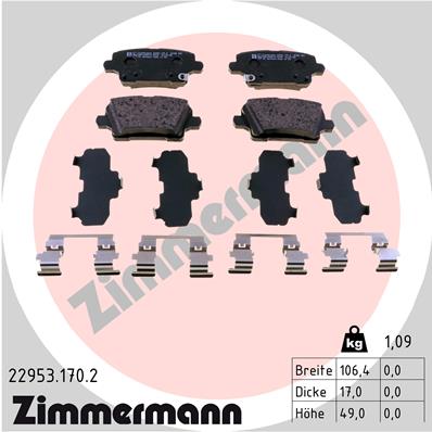 ZIMMERMANN ZIM22953.170.2 fékbetét készlet, tárcsafék