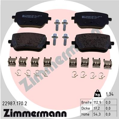 ZIMMERMANN ZIM22987.170.2 fékbetét készlet, tárcsafék