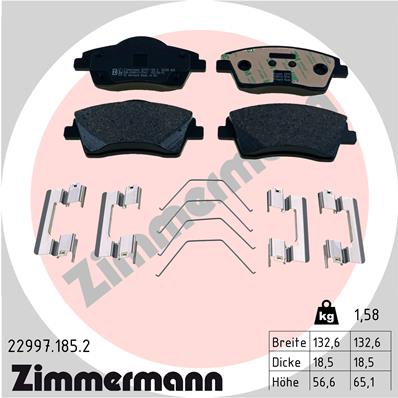 ZIMMERMANN ZIM22997.185.2 fékbetét készlet, tárcsafék