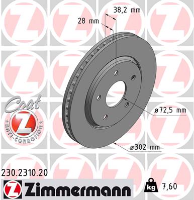 ZIMMERMANN ZIM230.2310.20 féktárcsa