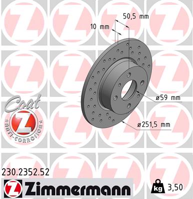 ZIMMERMANN ZIM230.2352.52 féktárcsa