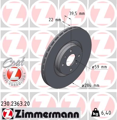 ZIMMERMANN ZIM230.2363.20 féktárcsa