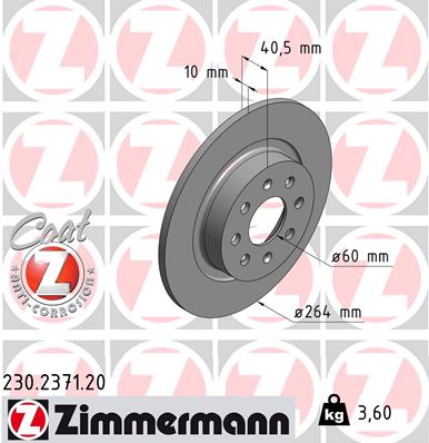 ZIMMERMANN ZIM230.2371.20 féktárcsa