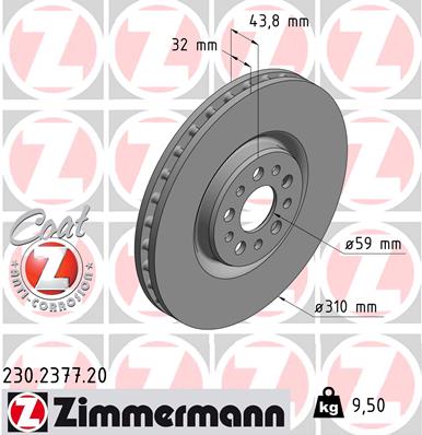 ZIMMERMANN ZIM230.2377.20 féktárcsa