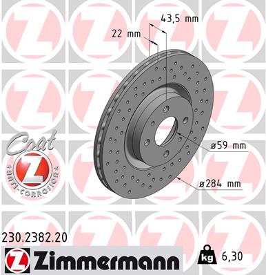 ZIMMERMANN ZIM230.2382.20 féktárcsa