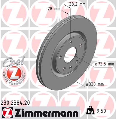 ZIMMERMANN ZIM230.2384.20 féktárcsa