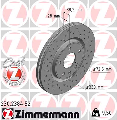 ZIMMERMANN ZIM230.2384.52 féktárcsa