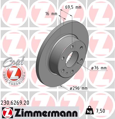 TQ 411500 DISK PLO?A IVECO TQ-BD0452 ZAD.DALY 35-10 06 -> D296/16