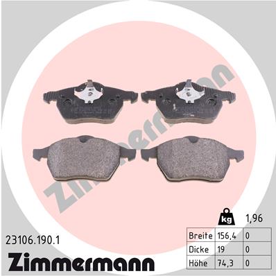 ZIMMERMANN ZIM23106.190.1 fékbetét készlet, tárcsafék