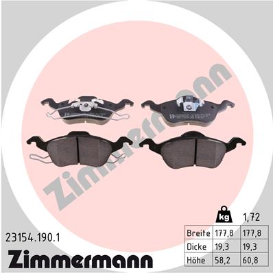 ZIMMERMANN ZIM23154.190.1 fékbetét készlet, tárcsafék