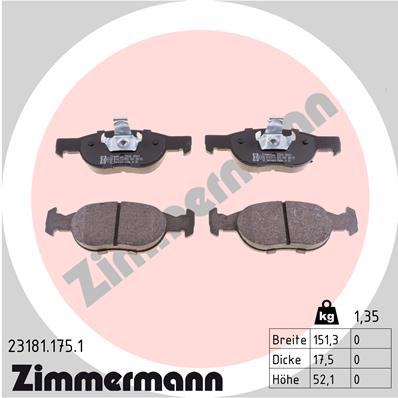 ZIMMERMANN ZIM23181.175.1 fékbetét készlet, tárcsafék