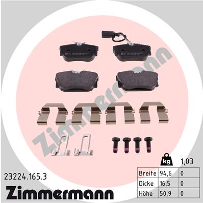 ZIMMERMANN ZIM23224.165.3 fékbetét készlet, tárcsafék