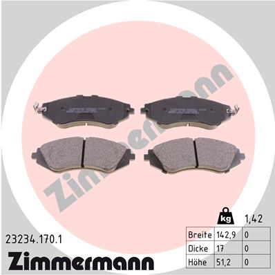 ZIMMERMANN ZIM23234.170.1 fékbetét készlet, tárcsafék