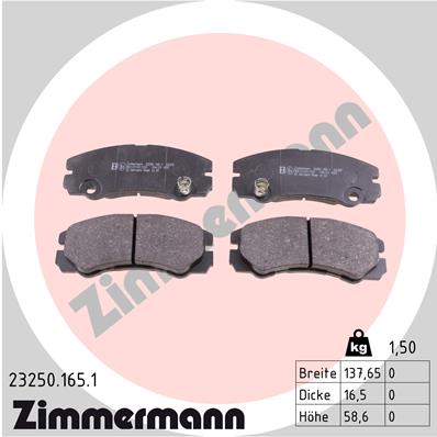 ZIMMERMANN ZIM23250.165.1 fékbetét készlet, tárcsafék