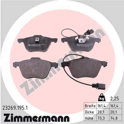 ZIMMERMANN 23269.195.1 Fékbetét készlet, tárcsafék