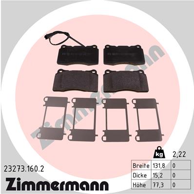 ZIMMERMANN ZIM23273.160.2 fékbetét készlet, tárcsafék