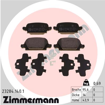 ZIMMERMANN ZIM23284.140.1 fékbetét készlet, tárcsafék