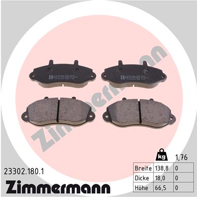 ZIMMERMANN ZIM23302.180.1 fékbetét készlet, tárcsafék