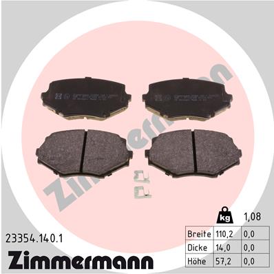 ZIMMERMANN ZIM23354.140.1 fékbetét készlet, tárcsafék