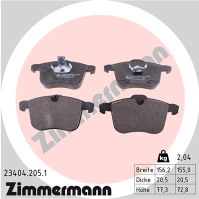 ZIMMERMANN 23404.205.1 Zimmermann fékbetét készlet, tárcsafék