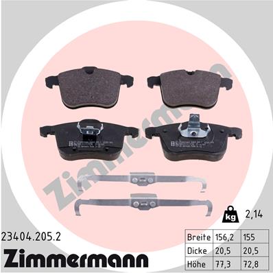 ZIMMERMANN ZIM23404.205.2 fékbetét készlet, tárcsafék