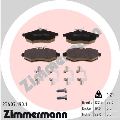 ZIMMERMANN ZIM23407.190.1 fékbetét készlet, tárcsafék