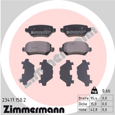 ZIMMERMANN ZIM23417.150.2 fékbetét készlet, tárcsafék