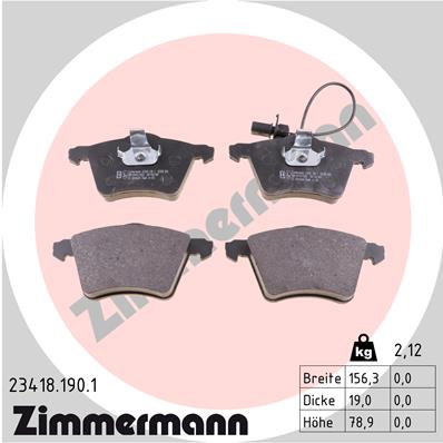 ZIMMERMANN ZIM23418.190.1 fékbetét készlet, tárcsafék