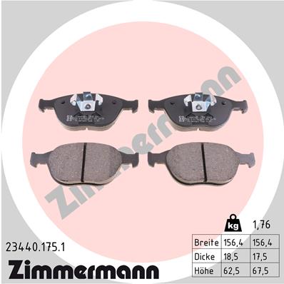 ZIMMERMANN ZIM23440.175.1 fékbetét készlet, tárcsafék