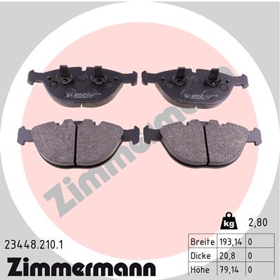 ZIMMERMANN ZIM23448.210.1 fékbetét készlet, tárcsafék