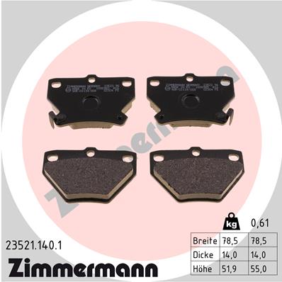 ZIMMERMANN ZIM23521.140.1 fékbetét készlet, tárcsafék