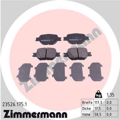 ZIMMERMANN ZIM23526.175.1 fékbetét készlet, tárcsafék