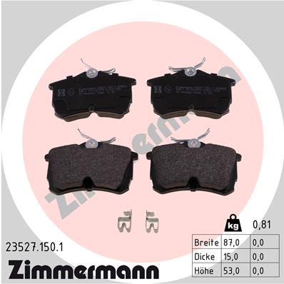 ZIMMERMANN ZIM23527.150.1 fékbetét készlet, tárcsafék