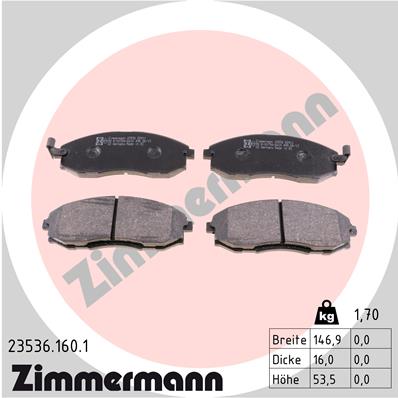 ZIMMERMANN ZIM23536.160.1 fékbetét készlet, tárcsafék