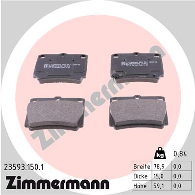 ZIMMERMANN ZIM23593.150.1 fékbetét készlet, tárcsafék