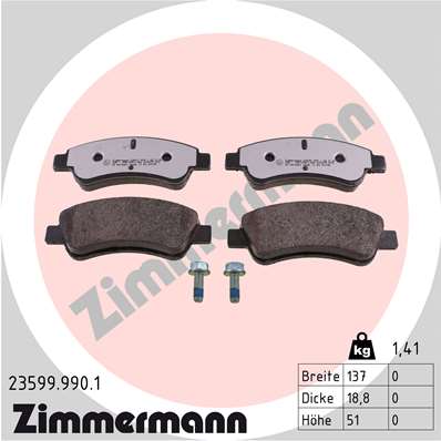 ZIMMERMANN ZIM23599.990.1 fékbetét készlet, tárcsafék