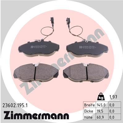 ZIMMERMANN ZIM23602.195.1 fékbetét készlet, tárcsafék