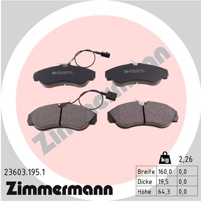 ZIMMERMANN ZIM23603.195.1 fékbetét készlet, tárcsafék