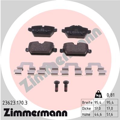 ZIMMERMANN 23623.170.3 Fékbetét készlet, tárcsafék