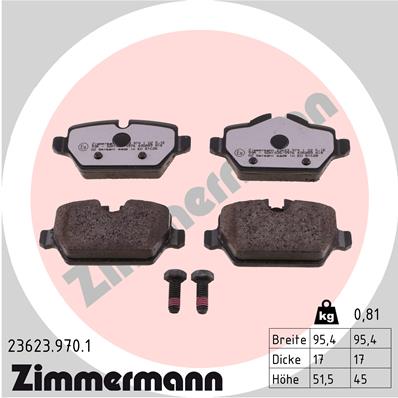 ZIMMERMANN ZIM23623.970.1 fékbetét készlet, tárcsafék