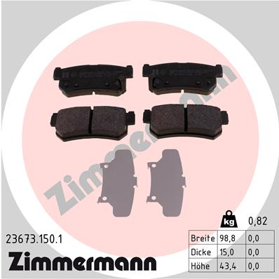 ZIMMERMANN ZIM23673.150.1 fékbetét készlet, tárcsafék