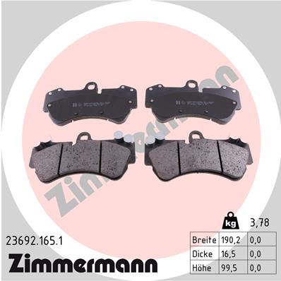 ZIMMERMANN 23692.165.1 Fékbetét készlet, tárcsafék