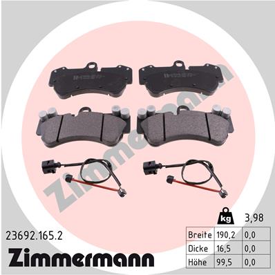 ZIMMERMANN 23692.165.2 Fékbetét készlet, tárcsafék