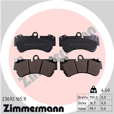 ZIMMERMANN ZIM23692.165.9 fékbetét készlet, tárcsafék