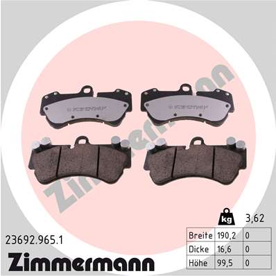 ZIMMERMANN ZIM23692.965.1 fékbetét készlet, tárcsafék